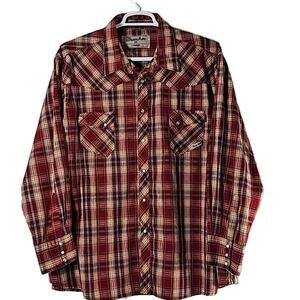 Wrangler Mens Sz 3X Plaid Pearl Snap Long Sleeve Western Rodeo Wrancher Shirt